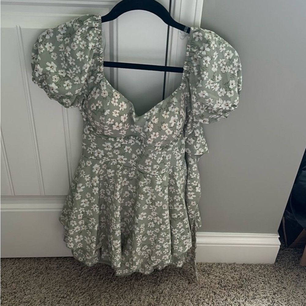 Inspired Hearts Green Floral Dress